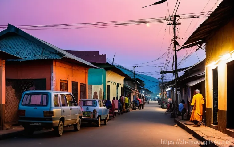 마다가스카르에서 전력 사정과 정전 문제 - **Prompt:** "A heartfelt and intimate indoor scene within a modest Malagasy home during a nighttime ... 마다가스카르에서 전력 사정과 정전 문제 - **Prompt:** "A heartfelt and intimate indoor scene within a modest Malagasy home during a nighttime ...