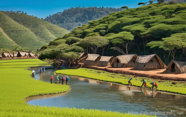 마다가스카르 삼림 벌채와 자연보호 - **Prompt 2: Madagascar's Fragile Edge: Deforestation's Impact**
    "A poignant, high-contrast image...