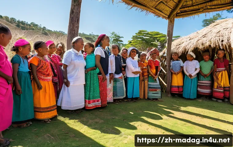 마다가스카르의 종교와 신앙 - **A Vibrant Famadihana Ceremony:**
    A joyous and respectful Famadihana (turning of the bones) cer...